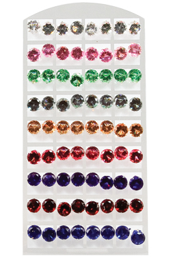 [MG01410] Stone Earring (Round Mix-10mm) #0141