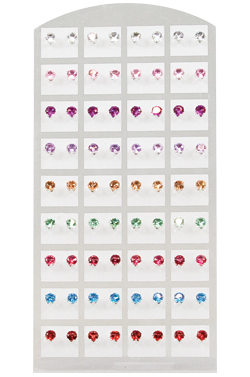 [MG01311] Stone Earring (Round Mix-5mm) #0131