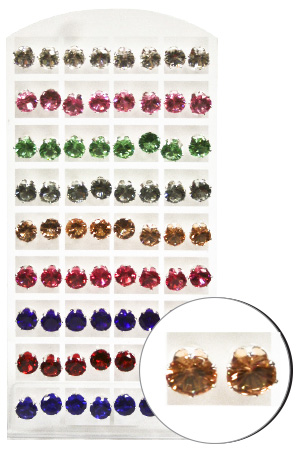 [MG90139] Stone Earring (Round Mix-9mm) #0139