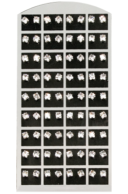 [MG15578] Stone Earring (Square Clear-5mm) #1557