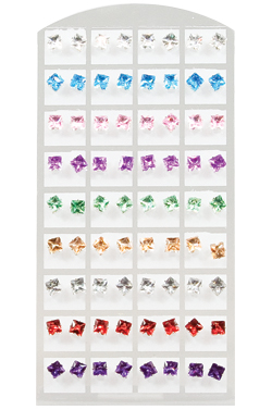 [MG01496] Stone Earring (Square Mix-6mm) #0149