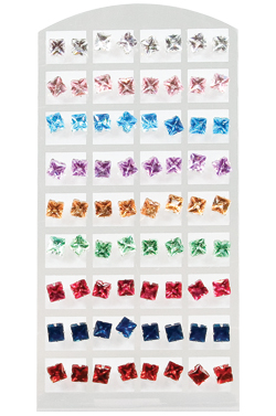 [MG01519] Stone Earring (Square Mix-7mm) #0151