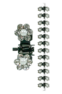 [MG26543] Stone Hair Clip (12 clips) #2654 Clear