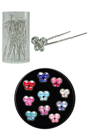 [MG92660] Stone Hair Pin (20/jar) #2660 Clear - jar