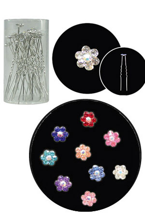 [MG29681] Stone Hair Pin (20/jar) #2968 Color-jar (Flower)