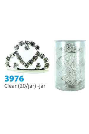 [MG93976] Stone Hair Pin (20/jar) #3976 Clear - jar