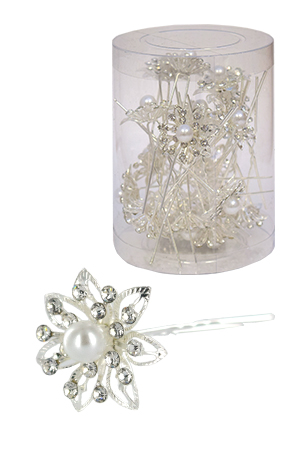 [MG96733] SStone Hair Pin (20/jar) #6733 Silver- jar