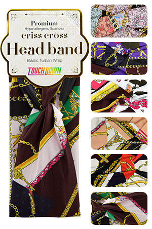 [TOD12007] TD Criss Cross Head Elastic Turban Wrap15thCentury#THB009-dz