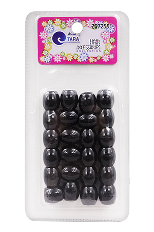 [TAR72551] Tara Barrel Bead #72551 [Shiny Black] [16M/24/pk] -pc