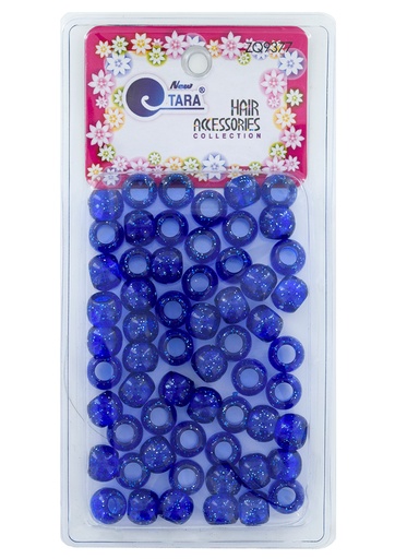 Tara Bead (M) #9377 Glitter Clear Deep Blue -pc