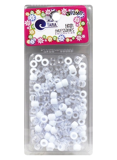 [TAR72665] Tara Bead (S) #72665 White/Clear Mix -pc