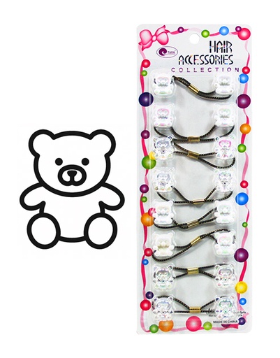 Tara Bubble Bear #72586 (C35) White/Clear [8/pk] -pc