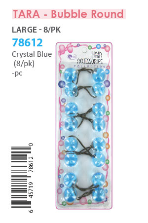 [TAR78612] Tara Bubble Round #78612 Crystal Blue [Large 8/pk] -pc
