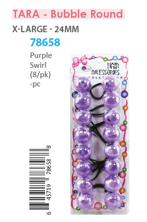 [TAR78658] Tara Bubble Round #78658 (C16) Purple Swirl [XL 8/pk] -pc