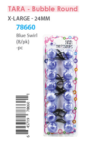 [TAR78660] Tara Bubble Round #78660 (C15) Blue Swril [XL 8/pk] -pc