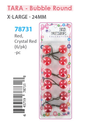 [TAR78731] Tara Bubble Round #78731 Red/Crystal Red [XL 6/pk] -pc