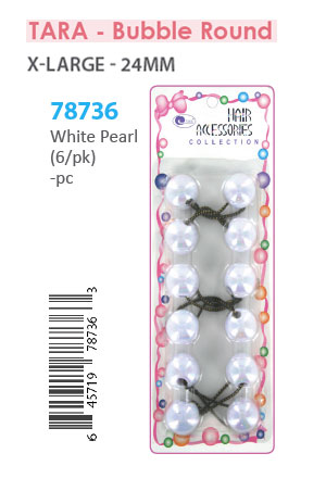 [TAR78736] Tara Bubble Round #78736 White Pearl [XL 6/pk] -pc DISC