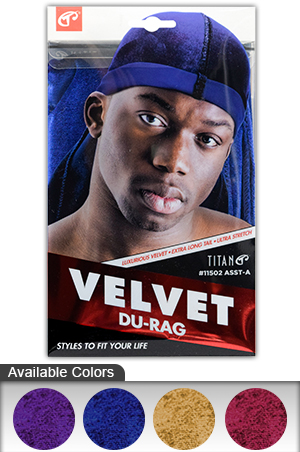 [TIC11502] Titan Velvet Durag #11502 (Asst)-dz