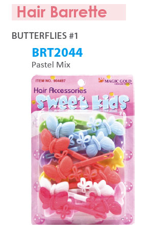 [MG92044] Barrette [Butterflies Pastel Mix] #BRT2044 -pc