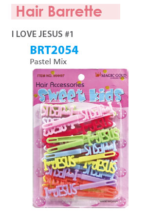 [MG92054] Barrette [I Love Jesus Pastel Mix] #BRT2054 -pc