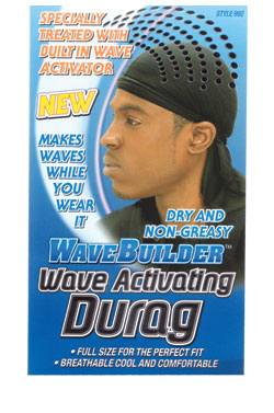 [WBD00992] Wave Builder Wave Activating Durag [Black] #992 - dz