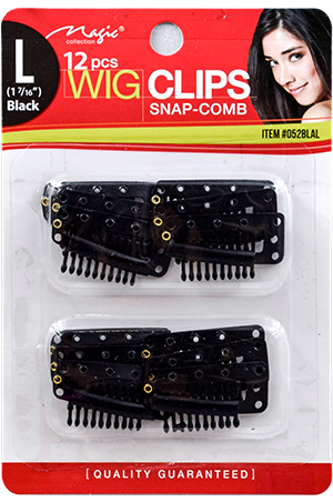 [MC05078] Wig Clips 12pc/pk (L)-Black #052BLAL-PCS