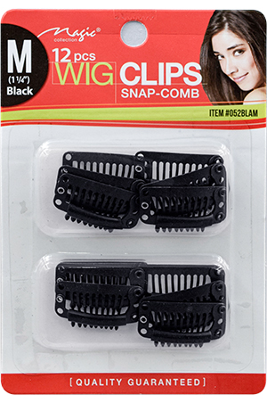 [MC05077] Wig Clips 12pc/pk (M)-Black #052BLAM-PCS