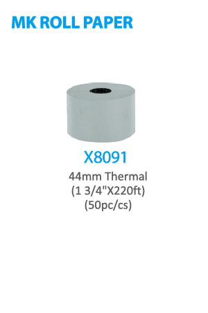 X8091 MK Roll Paper 44mm Thermal (1 3/4" x 220ft) 50pc/cs -pc