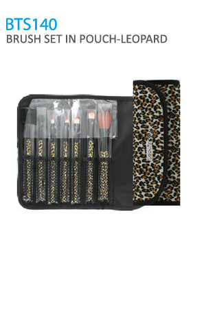 [BTS40014] Beauty Treats 7pc Brush Set in Pouch_Leopard[BTS140] #54DISC