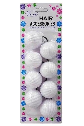 [BLO40160] Blossom 36mm Hair Ball - White #PPP08-01 - pk
