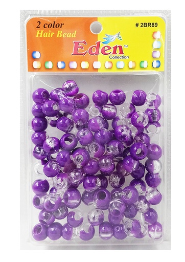 [EDN27892G] Eden  2Color XLG Blister Large Round Bead-Clear/Purple #2BR89-C/PUR -pk