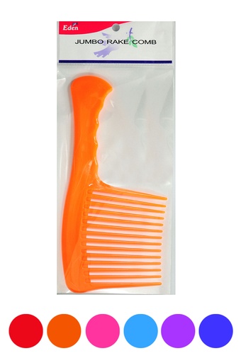 [EDN36213] Eden Jumbo Rake Comb -Assorted (12pc/dz) #36213 -dz