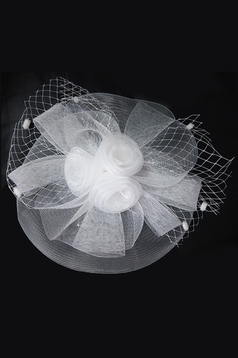 [MG05244] Church Hat Anastasia #SMA75001 (White) - pc