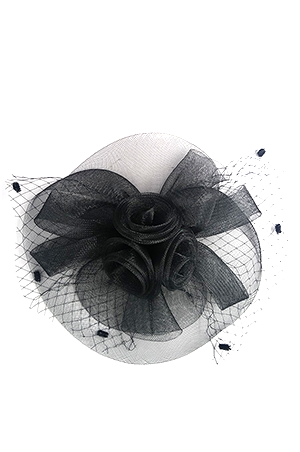 [MG05253] Church Hat Anastasia #SMA75001 (Black) - pc