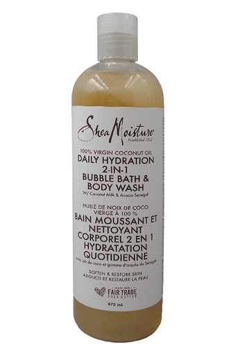 [SHM31295] Shea Moisture 100% VCO Bubble Bath & Body Wash (473 ml) #192