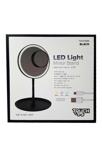 [TOU12507] Touch Ups LED Light Mirror Stand-Black #TU67010BK-pc