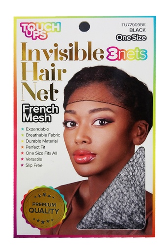 [TOU12538] Touch Ups Invisible Hair Net 3nets -Black #TU77009BK - dz