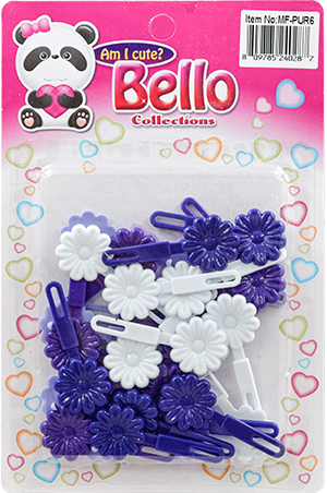[BLO24028] Bello Mini Flower Barrette- Purple Tone#MF-PUR6-pk