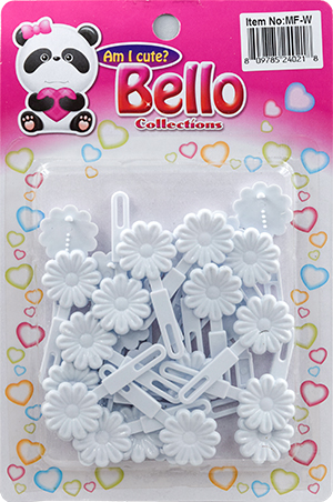 [BLO24021] Bello Mini Flower Barrette- White#MF-W-pk