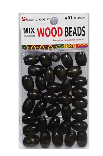 [MG07371] Magic Gold Mix Wood Beads #MG07371 - pc
