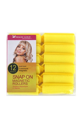 [MG93947] Magic Gold Foam Rollers #394M Yellow - Medium [12/pk]
