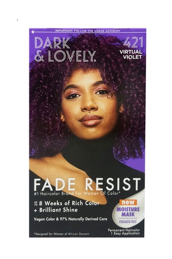 [DLO22291] Dark & Lovely Fade Resist Hair Color Kit #421 Virtual Violet