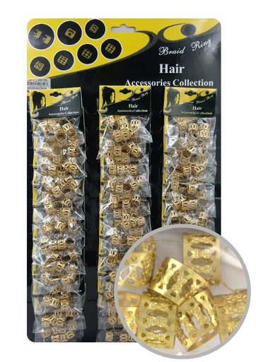 [MG90610B] Gold Hair & Nail Ring Bead (XL) #CX6108 [36/pk] - pk
