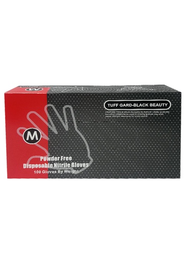 [TUF70627] Tuff Gard-Black Beauty -Powder Free Disposable Gloves (M/100 pc) #43-20WN-BK-M -pk