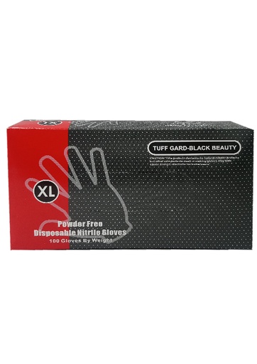 [TUF70629] Tuff Gard-Black Beauty -PowderFree Disposable Gloves (XL/100 pc) #43-20WN-BK-XL -pk