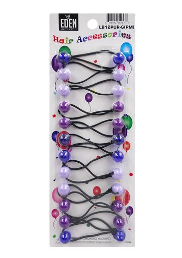 [EDN01253] Eden 12mm Hair Ball -Purple Tone Assorted #LB12PUR-6(PM) -pk