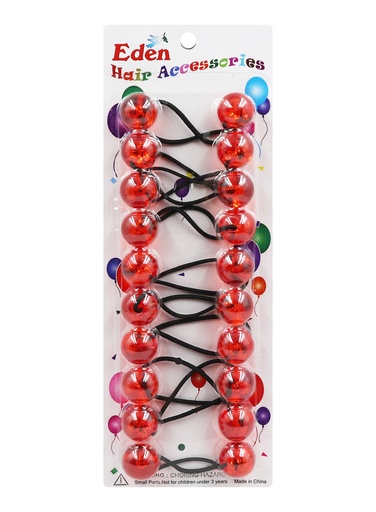 [LB20-CR] Eden 20mm Hair Ball -Clear Red #LB20-CR -pk