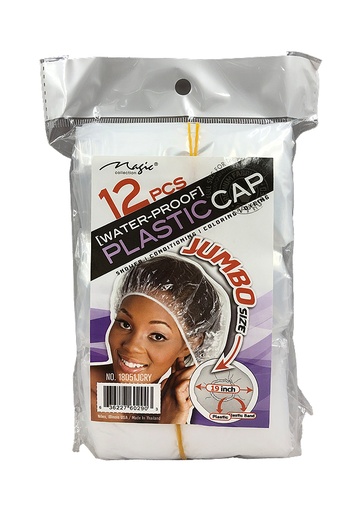 [MC60290] Magic Plastic Shower Cap - Jumbo 12pcs #18051JCRY -pk