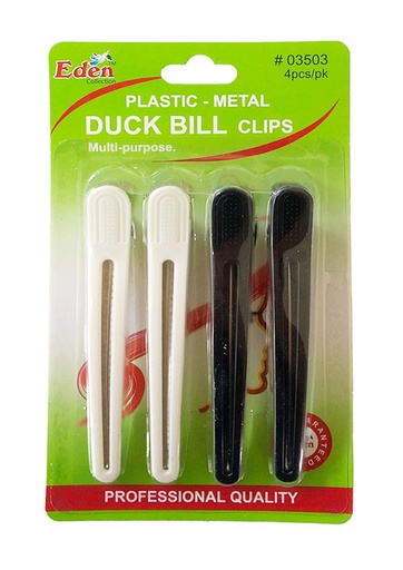 [EDN03503] Eden Duck Bill Clips_Plastic+Metal #03503 (4pcs/pk) -dz