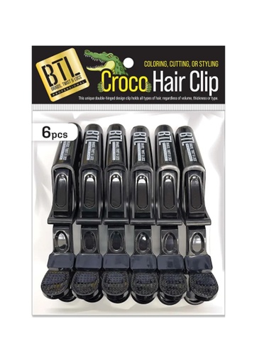 BTL Croco Hair Clip(6cs/Pk) #BTLT07BLA - pc